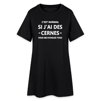Citations humoristiques cernes fatigue - Robe T-shirt Femme - noir - Devant
