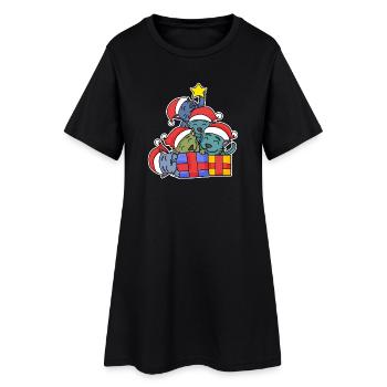 Arbre de Noël Arbre de Noël - Robe T-shirt Femme - noir - Devant