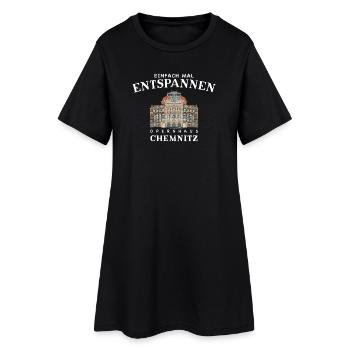 Opernhaus Chemnitz Deutschland Einfach Entspannen - Frauen T-Shirt-Kleid - Schwarz - Vorne