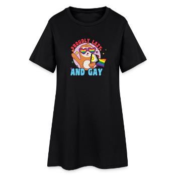Fabulous sloth life with LGBT flag - Women’s T-Shirt Dress - black - Front