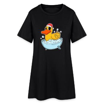 Canard en caoutchouc Noël - Robe T-shirt Femme - noir - Devant