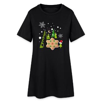 Avent, pain d’épices, biscuits - Robe T-shirt Femme - noir - Devant