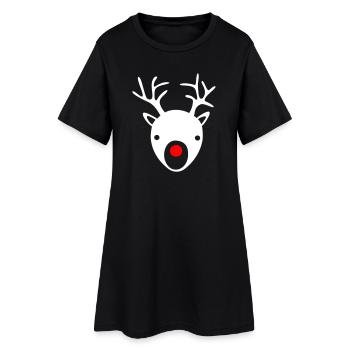 Rudolph bois de Noël Noël renne cerf - Robe T-shirt Femme - noir - Devant