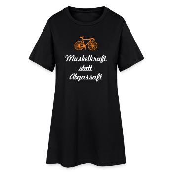Muskelkraft Rennrad coole Sprüche Reime Fahrrad - Frauen T-Shirt-Kleid - Schwarz - Vorne