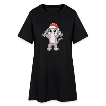 Monkey Gym Sport Noël sportif - Robe T-shirt Femme - noir - Devant
