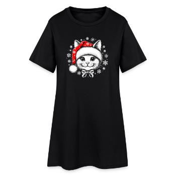 Christmas cat - Robe T-shirt Femme - noir - Devant