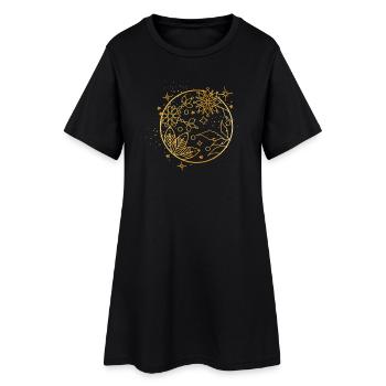 Ornement de boule de Noël dorée enchanteresse - Robe T-shirt Femme - noir - Devant