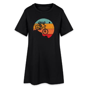 Silhouette de cycliste rétro au coucher du soleil - Robe T-shirt Femme - noir - Devant