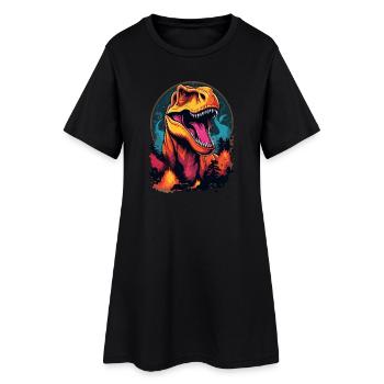 Tyrannosaurus Rex - Frauen T-Shirt-Kleid - Schwarz - Vorne