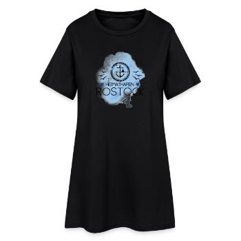 Rostock Liebe Heimathafen Ostsee - Frauen T-Shirt-Kleid - Schwarz - Vorne