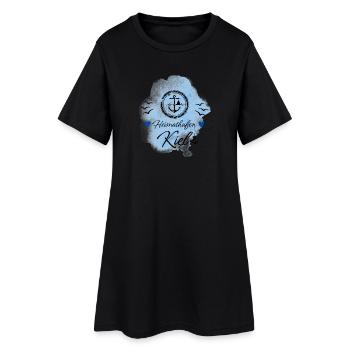 Kiel Liebe Heimathafen mit Anker - Frauen T-Shirt-Kleid - Schwarz - Vorne