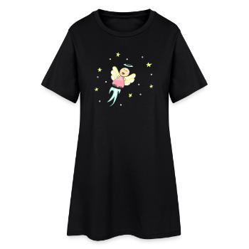 Motif Ange Doux - Robe T-shirt Femme - noir - Devant
