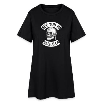 See You in Valhalla - Frauen T-Shirt-Kleid - Schwarz - Vorne