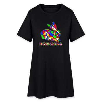 Nürnberg - Hase - Pop Art - Frauen T-Shirt-Kleid - Schwarz - Vorne