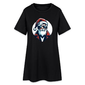 Père Noël Hipster - Noël Chic - Robe T-shirt Femme - noir - Devant