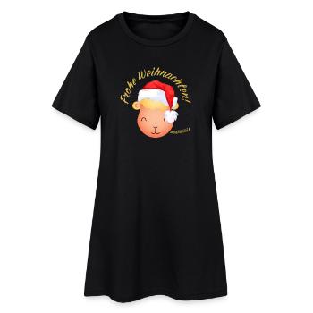 Joyeux Noël Noël mouton agneau or - Robe T-shirt Femme - noir - Devant