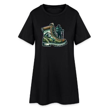 Hiking boots Mountain Trekkeur Randonneur - Women’s T-Shirt Dress - black - Front