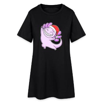 Axolotl Noël - Robe T-shirt Femme - noir - Devant