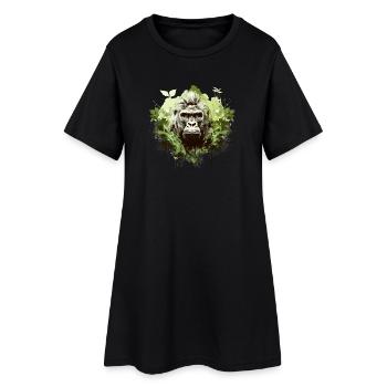 Gorille Jungle Émeraude - Robe T-shirt Femme - noir - Devant
