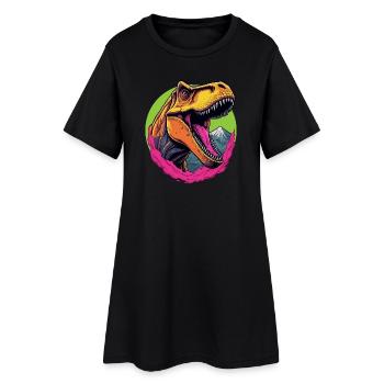 Tyrannosaurus Rex - Frauen T-Shirt-Kleid - Schwarz - Vorne