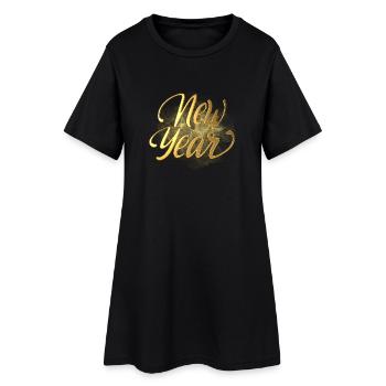 New Year - Frauen T-Shirt-Kleid - Schwarz - Vorne