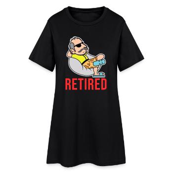 Senior de loisirs disant pension de retraite - Robe T-shirt Femme - noir - Devant