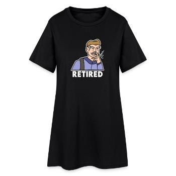 Aîné Dire Retraité Retraite Retraite - Robe T-shirt Femme - noir - Devant