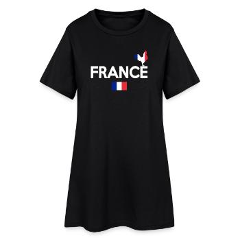 FRANKREICH - Frauen T-Shirt-Kleid - Schwarz - Vorne
