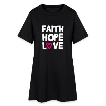 Faith Hope Love - Women’s T-Shirt Dress - black - Front