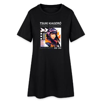 Héroïne Néo-Cyber Anime DJ - Robe T-shirt Femme - noir - Devant