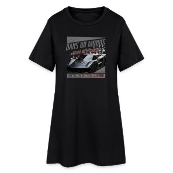 Dans un monde de vitesse automobile - Robe T-shirt Femme - noir - Devant