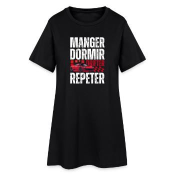 Drift Urbain Mange Dormir Répéter - Robe T-shirt Femme - noir - Devant
