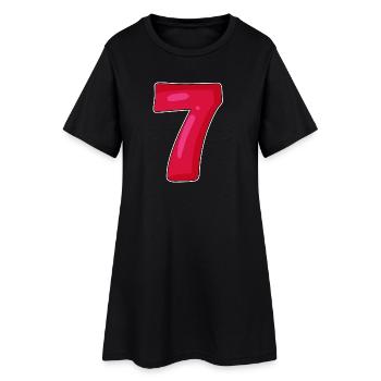 7 rouge - Robe T-shirt Femme - noir - Devant