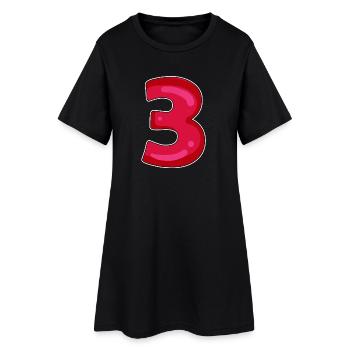 3 - Three - Women’s T-Shirt Dress - black - Front