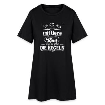 Ich bin das Mittlere Kind wegen mir gibt es die - Frauen T-Shirt-Kleid - Schwarz - Vorne