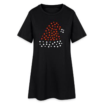 Chapeau de Noël - à pois - Robe T-shirt Femme - noir - Devant