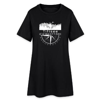 Koordinaten Titisee - Frauen T-Shirt-Kleid - Schwarz - Vorne