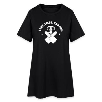 Skelett mit Sonnenbrille Kreuz - Frauen T-Shirt-Kleid - Schwarz - Vorne