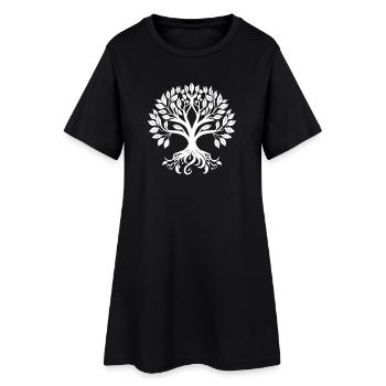 arbre de vie, symbole arbre, logo arbre - Robe T-shirt Femme - noir - Devant
