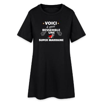 Humour Marraine  et Sportif Unique - Robe T-shirt Femme - noir - Devant