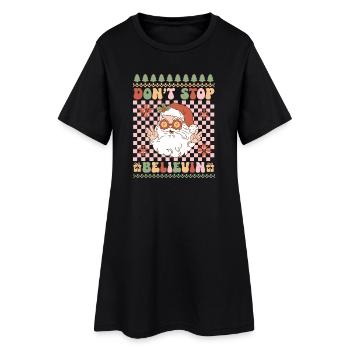 Pull de Noël moche - Robe T-shirt Femme - noir - Devant