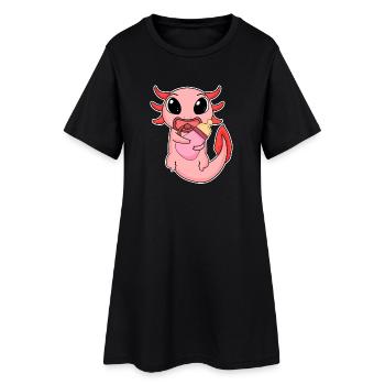 Motif d’axolotl bébé - Robe T-shirt Femme - noir - Devant