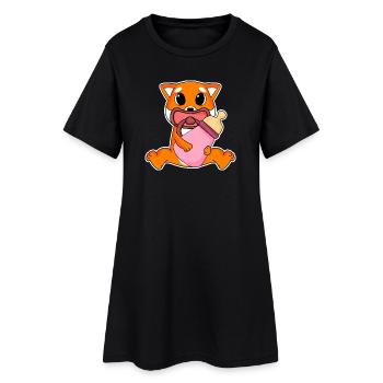 Motif Shiba Inu bébé - Robe T-shirt Femme - noir - Devant