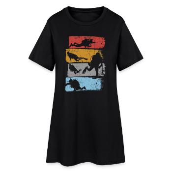 Bandes de silhouette aquatique - Robe T-shirt Femme - noir - Devant
