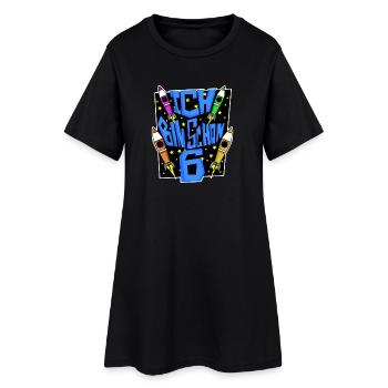 6 Geburtstag Junge Astronaut Rakete - sechs Jahre - Frauen T-Shirt-Kleid - Schwarz - Vorne