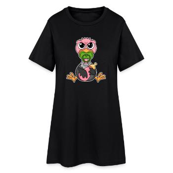 Bébé vautour Motif charogne vautour - Robe T-shirt Femme - noir - Devant