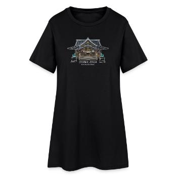Oyama-jinja, sanctuaire à Kanazawa, Japon, dessin - Robe T-shirt Femme - noir - Devant
