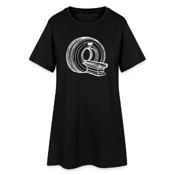 Radiology MRI Scanner One Line Art Manip Radio - Women’s T-Shirt Dress - black - Front