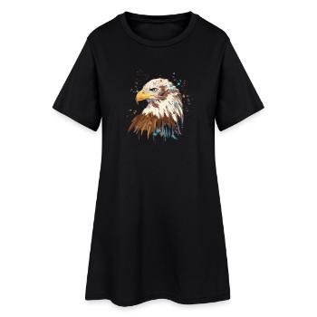 Eagle Watercolor - Frauen T-Shirt-Kleid - Schwarz - Vorne
