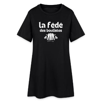 bouliste, pétanque, fan de pétanque - Robe T-shirt Femme - noir - Devant